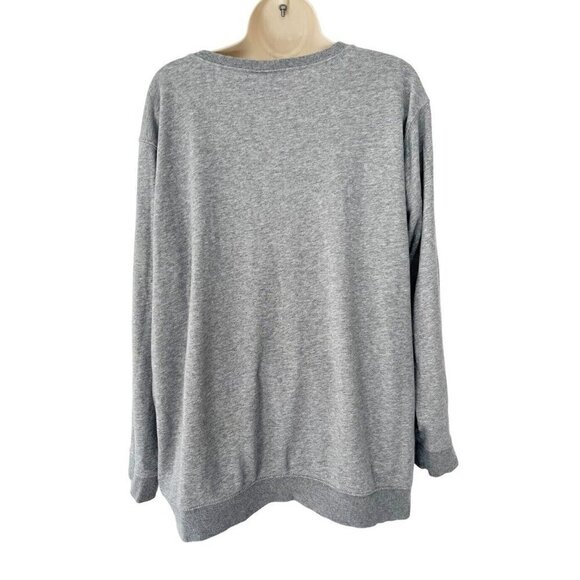 Torrid Womens Size 1 or 1X Snake Heart Grey Terry Split Neck Sweatshirt - Picture 4 of 8